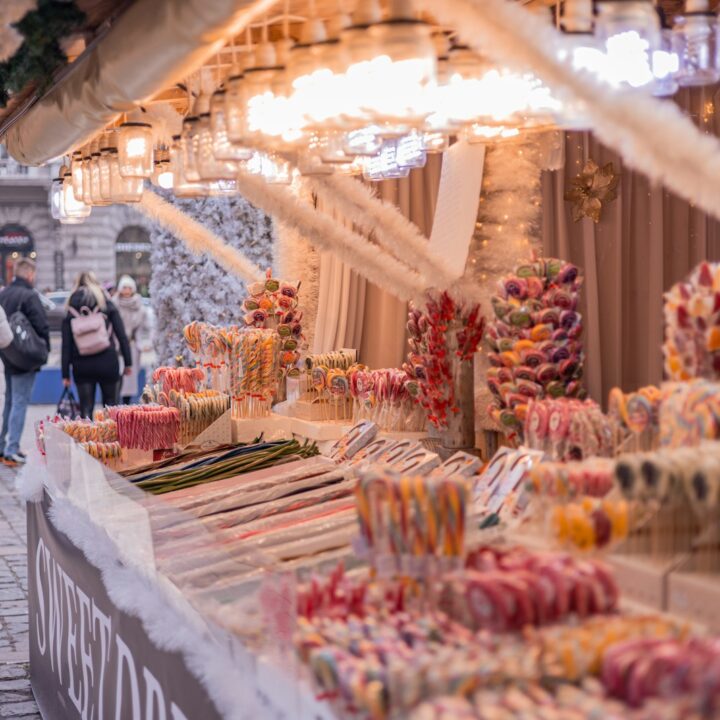 a market with a lot of different kinds of candies
