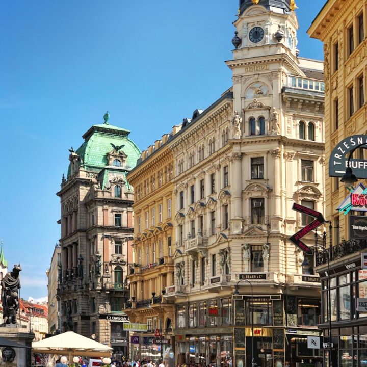 people beside building